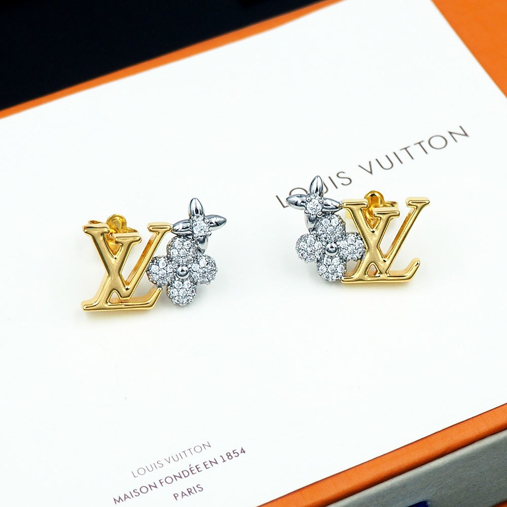 Louis Vuitton Gram 18K Gold Earrings