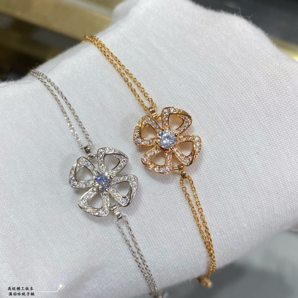 Fiorever Central Diamond 18K Gold Bracelet