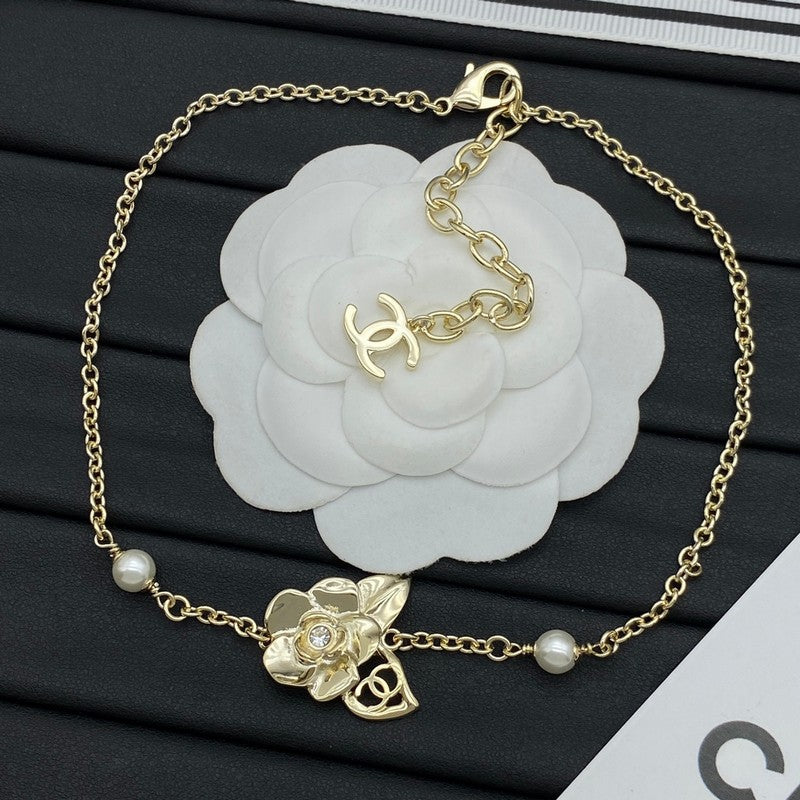 Chanel Camellia 18K Gold Necklace