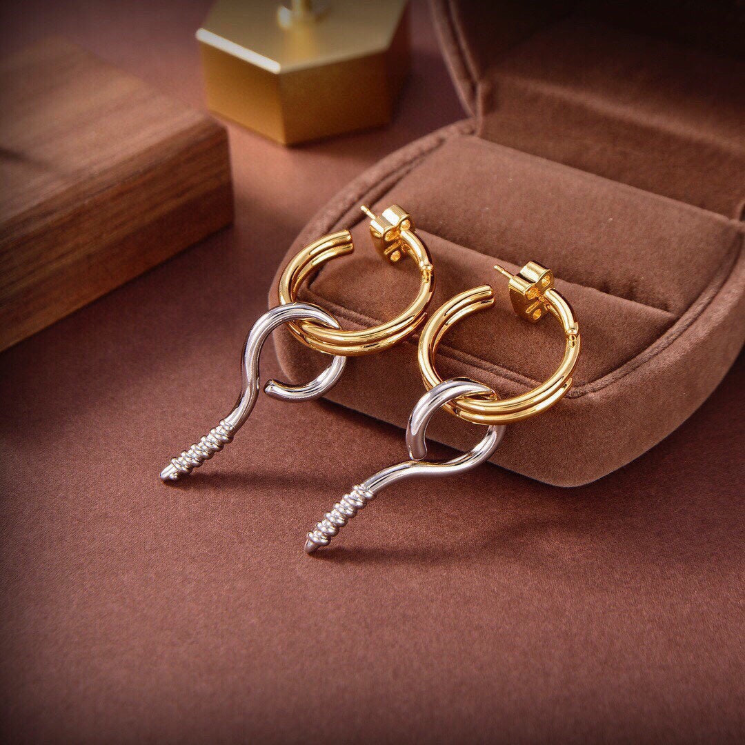 Balenciaga Screw 18K Gold Earrings