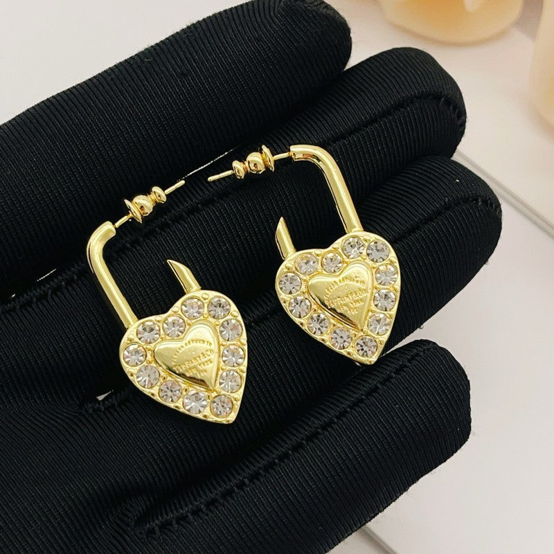 Tiffany Diamond Heart 18K Gold Earrings