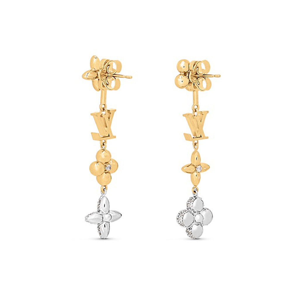 Louis Vuitton Monogram 18K Gold Earrings