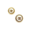 Chanel White Pearl 18K Gold Earrings