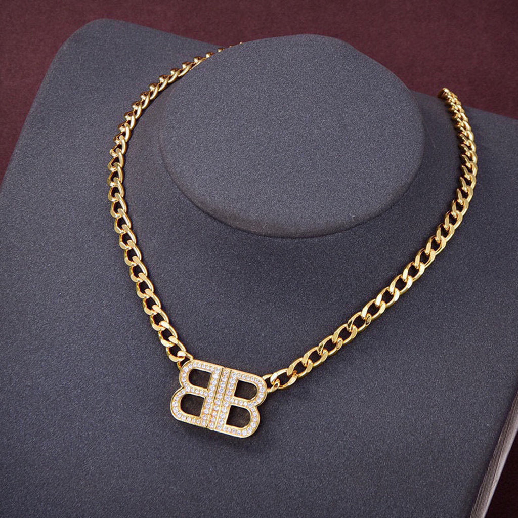 Balenciaga Icon Chain Diamonds 18K Gold Necklace