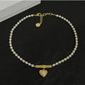 Celine Heart Pearl 18K Gold Necklace