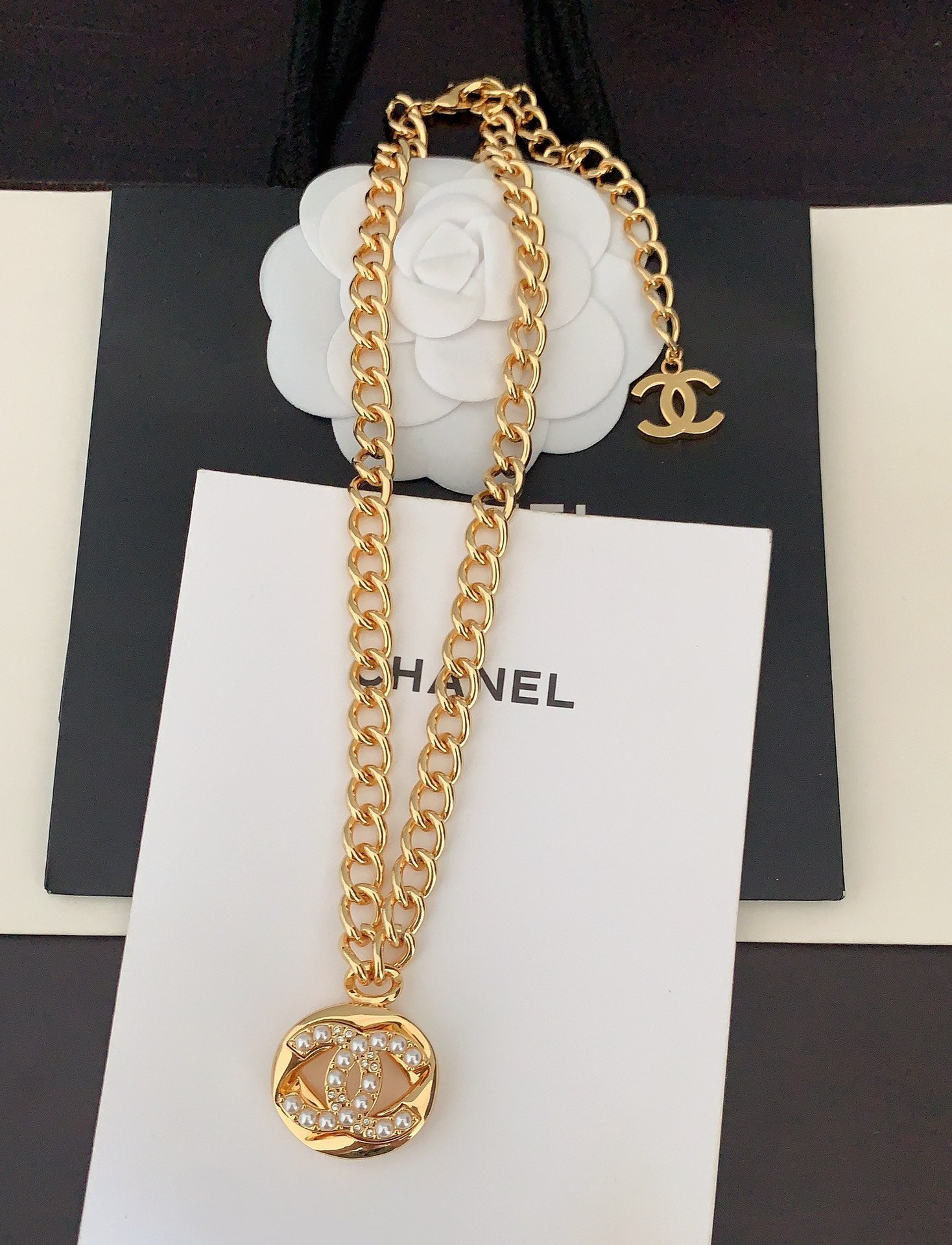 Chanel Diamond Chain 18K Gold Necklace