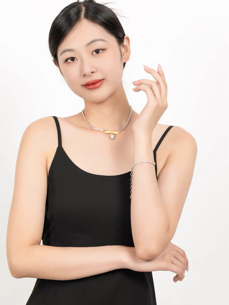 Celine Celine Line Diamonds 18K Gold Necklace