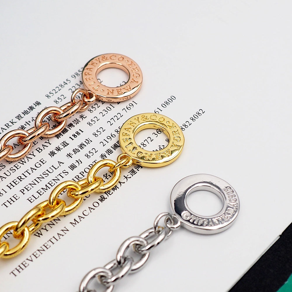 Tiffany Tag Chain 18K Gold Bracelet