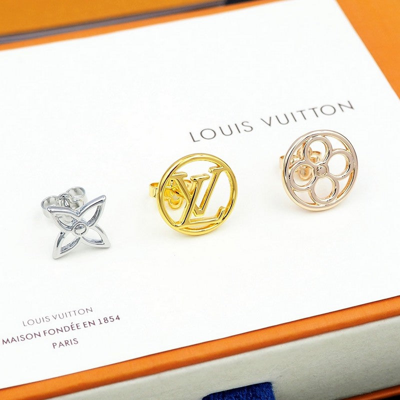 Louis Vuitton Lace 18K Gold Earrings