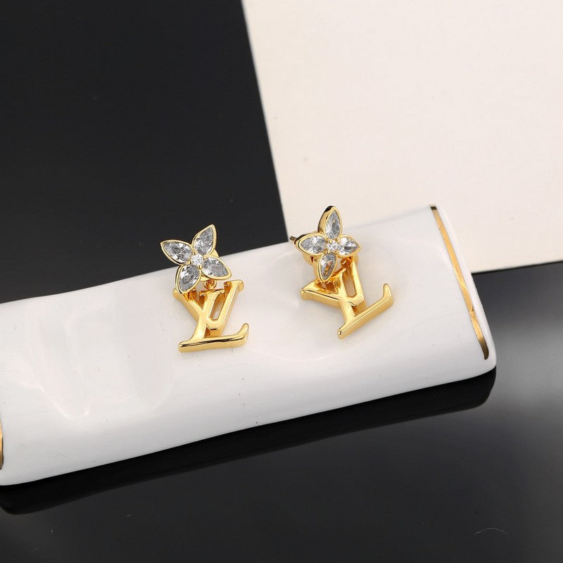 Louis Vuitton Iconic Crystal 18K Gold Earrings