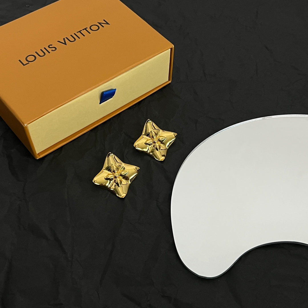 Louis Vuitton Futura 18K Gold Earrings