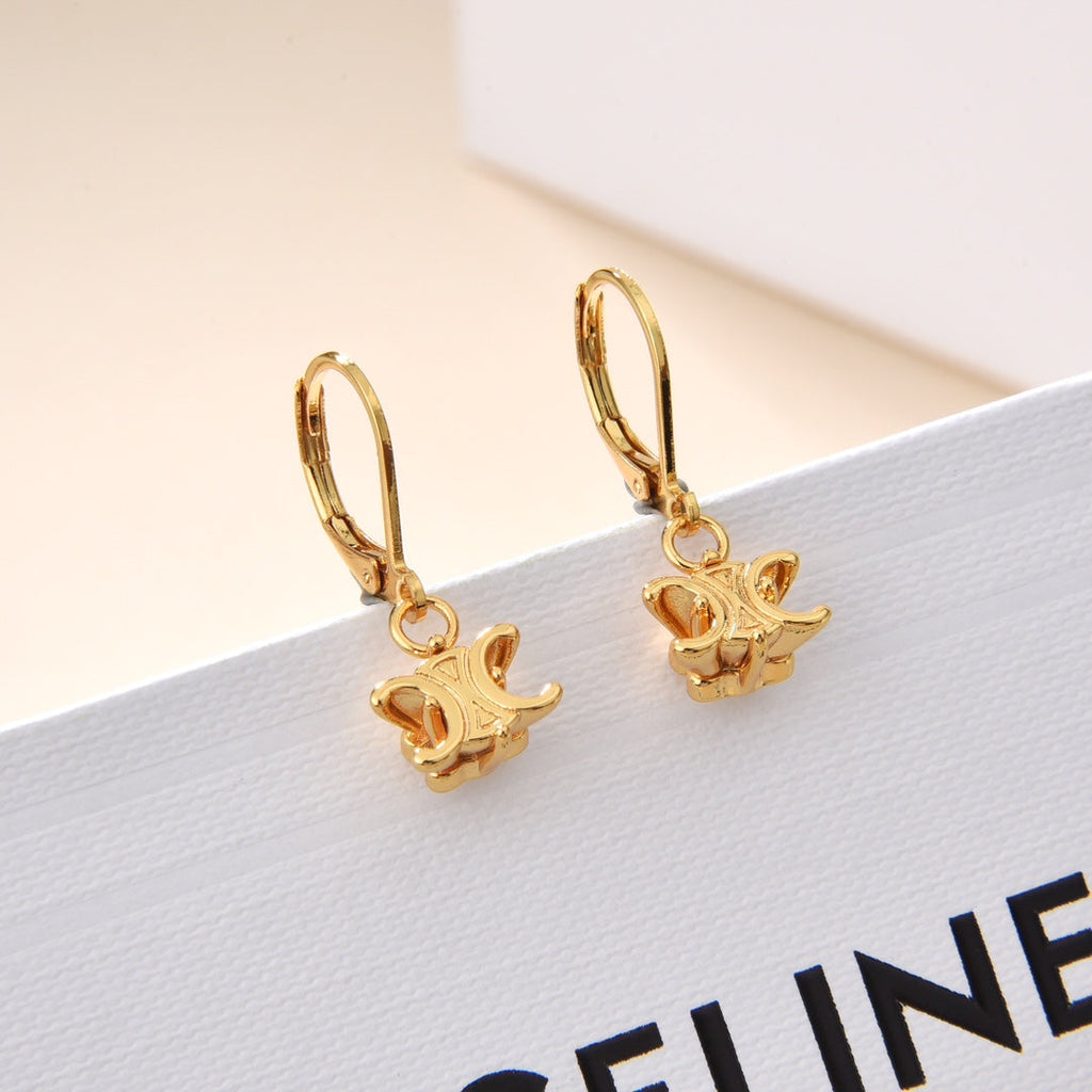 Celine Solitaire 18K Gold Earrings