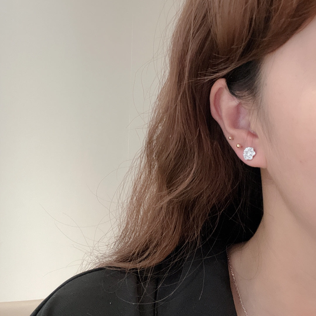 Flower Crystal 18K Gold Earrings