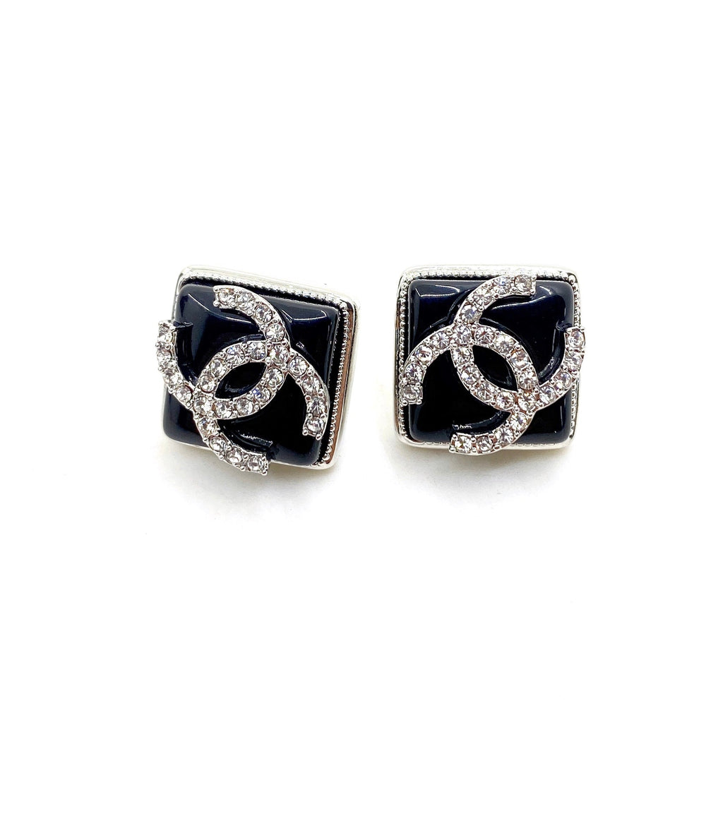 Chanel Square 18K Gold Earrings