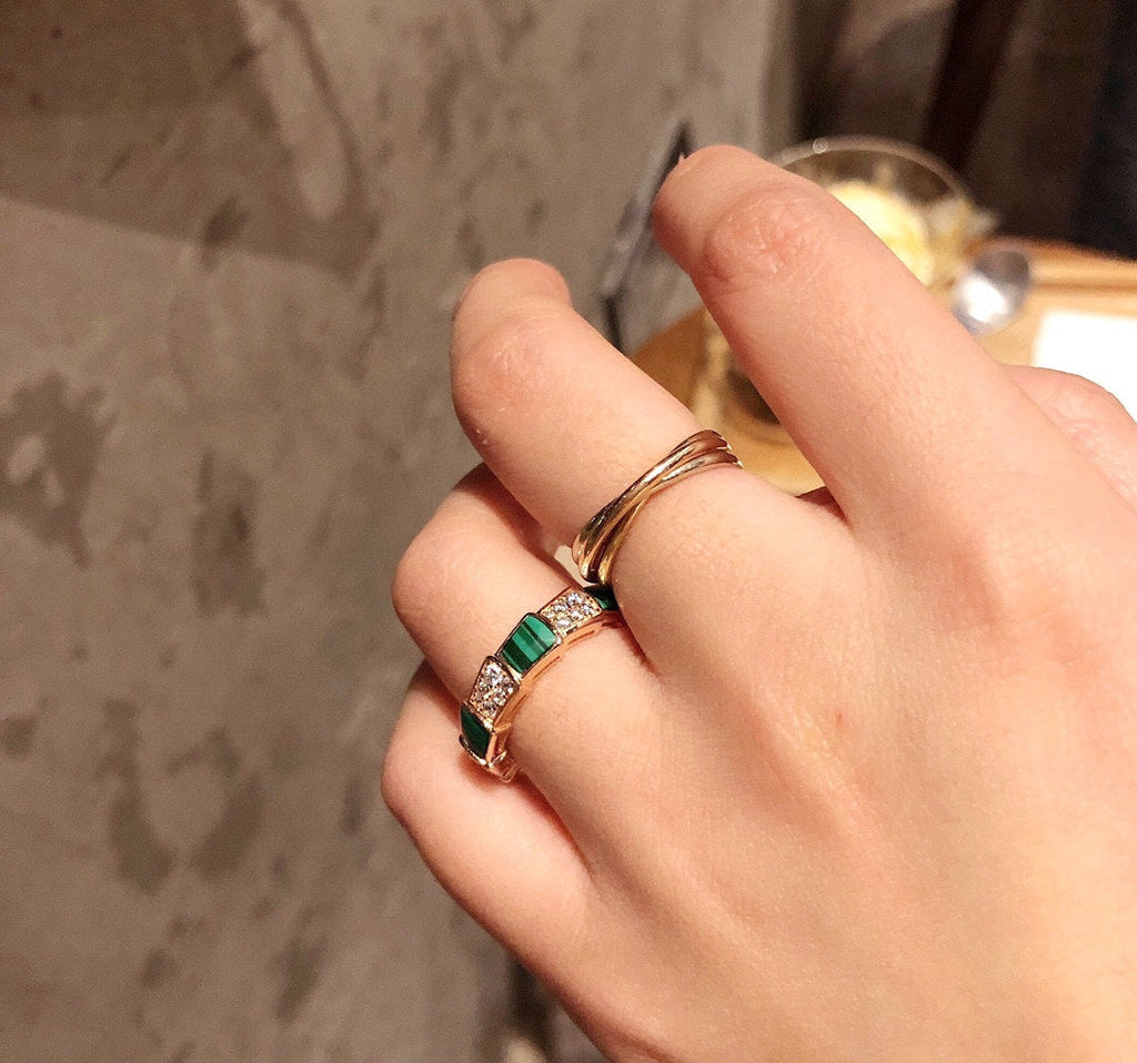 Bvlgari Serpenti Viper Malachite 18K Gold Ring
