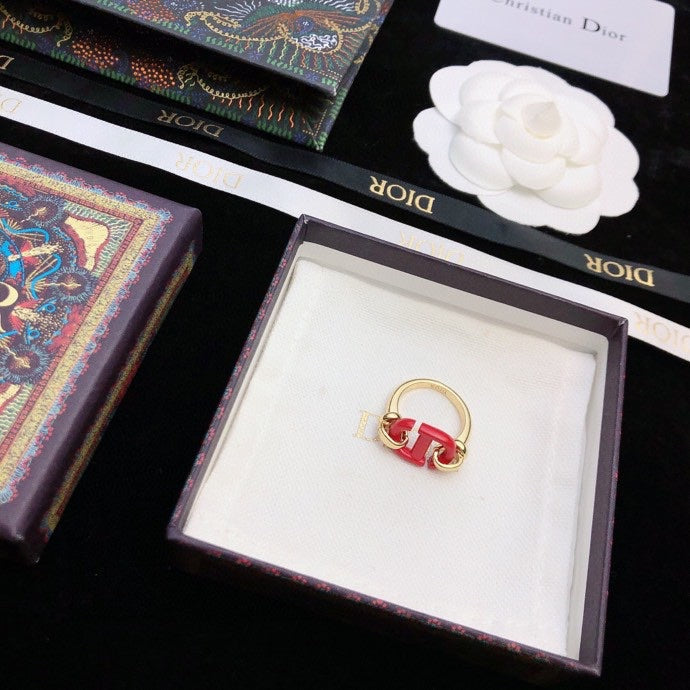 Dior Red Heart 18K Gold Ring