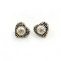 Chanel Heart Crystals 18K Gold Earrings