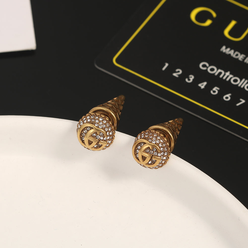 Gucci Double Vintage 18K Gold Earrings