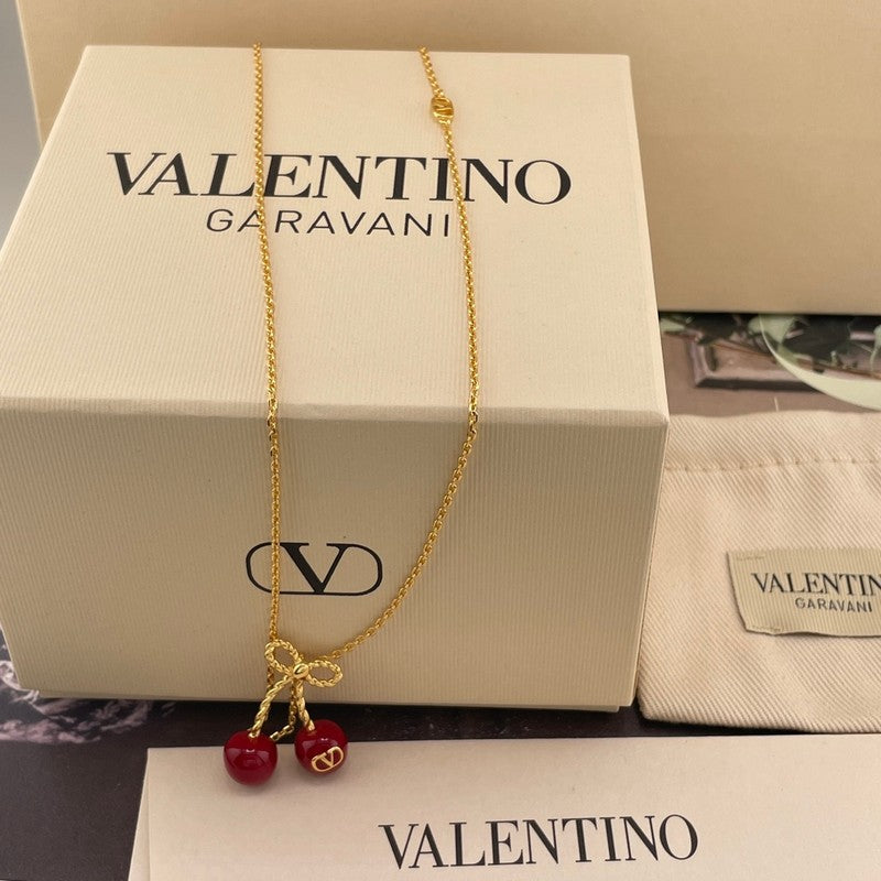 VLogo Red Cherry Gold 18K Gold Necklace