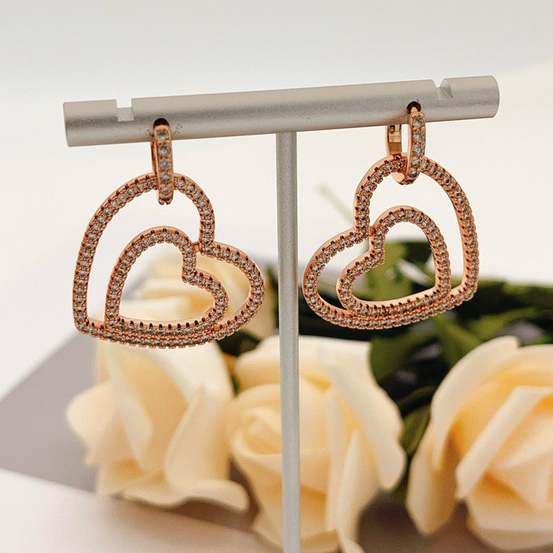 Tiffany Heart Diamond 18K Gold Earrings