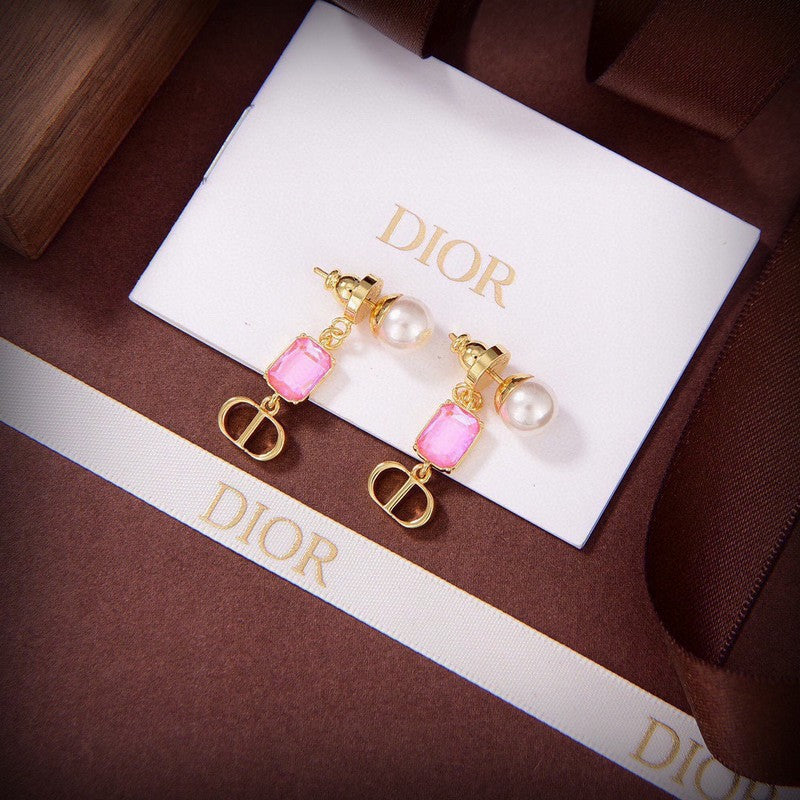 Dior Petit Crystal 18K Gold Earrings