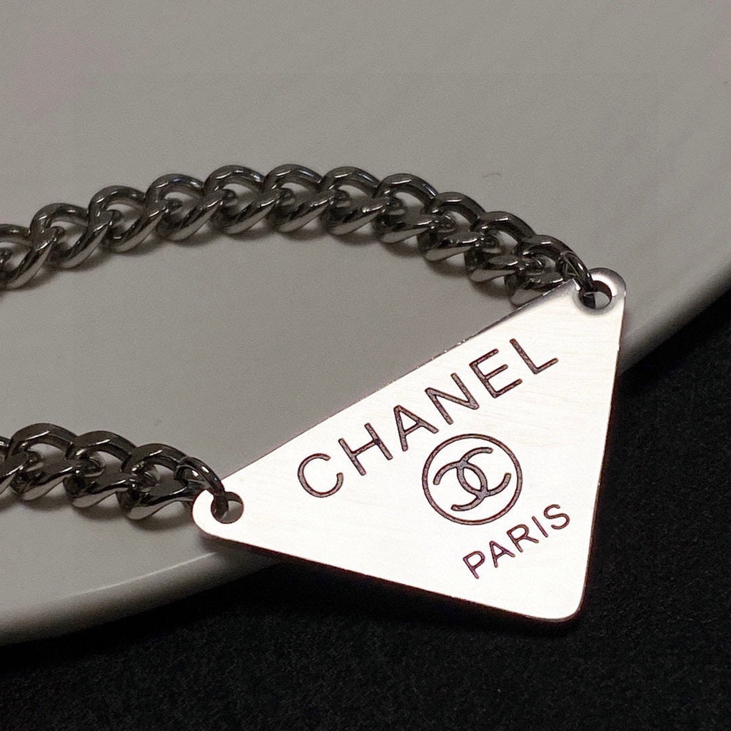 Chanel Triangle 18K Gold Necklace