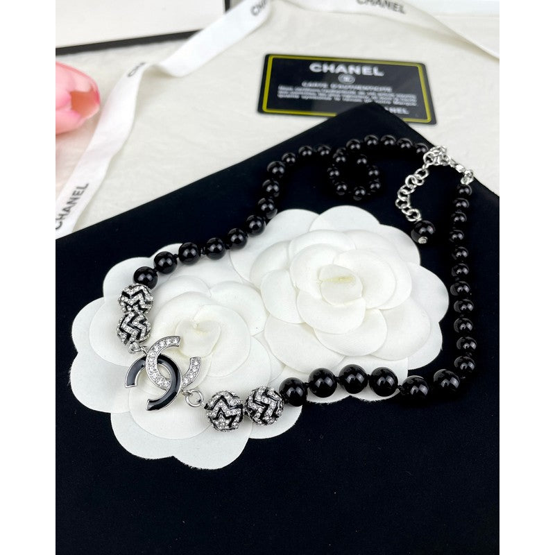 Chanel 24C Black Diamond 18K Gold Necklace