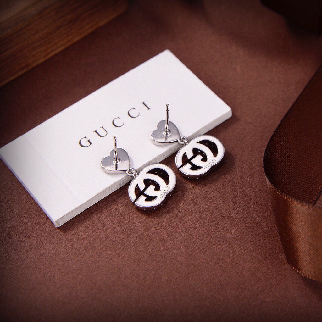 Gucci Double Running 18K Gold Earrings