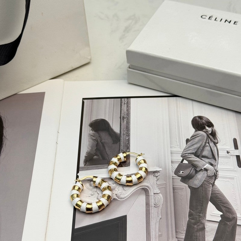 Celine Pearl Round Gold 18K Gold Earrings