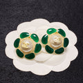 Chanel Emerald Petals 18K Gold Earrings