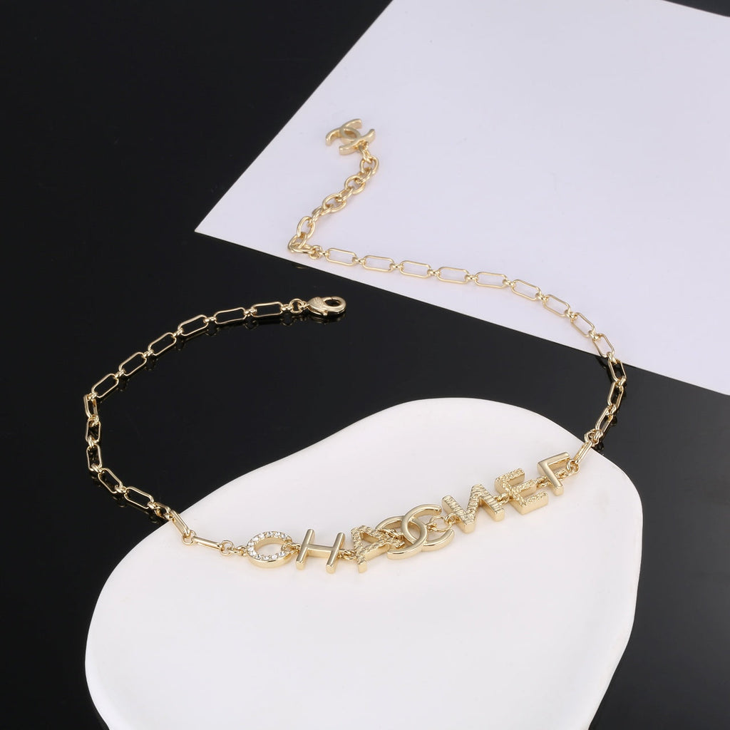 Chanel Script Chain 18K Gold Necklace