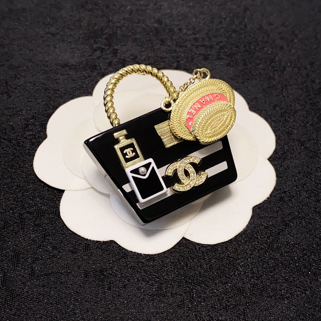Chanel Bag 18K Gold Brooch