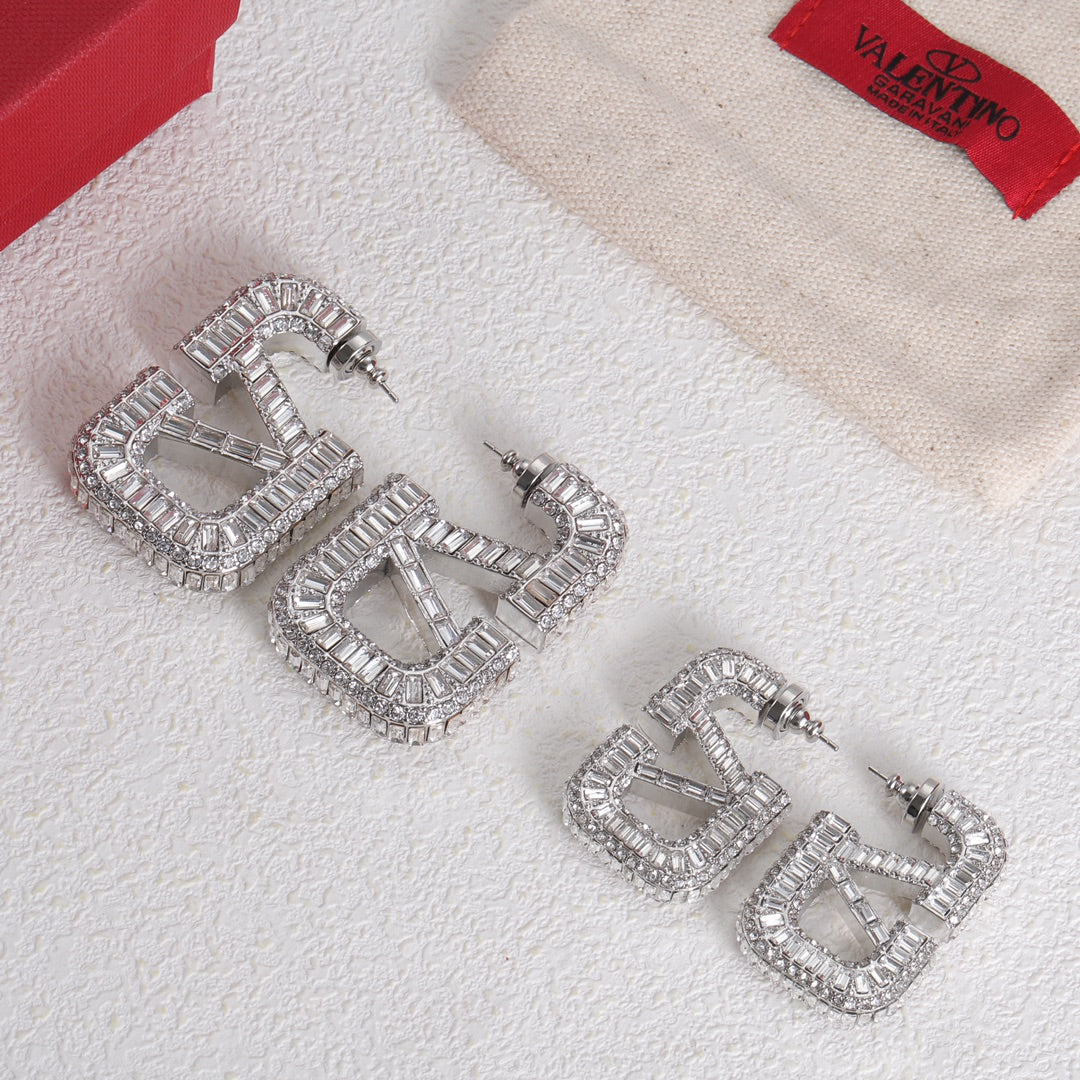 Valentino Crystals 18K Gold Earrings