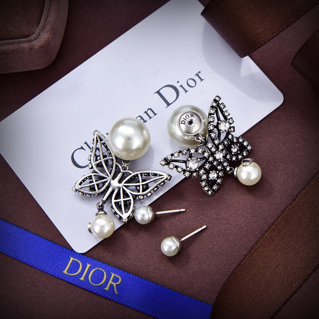Dior Tribales Butterfly 18K Gold Earrings