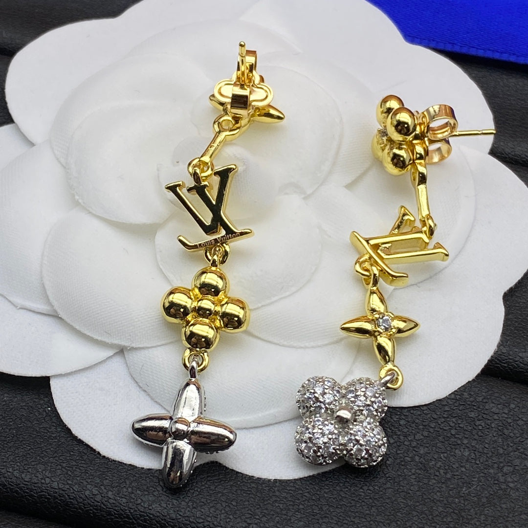 Louis Vuitton Blossom Long 18K Gold Earrings