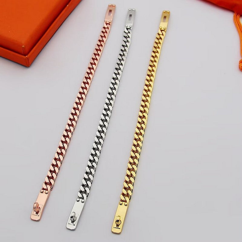 Hermes Kelly Chain 18K Gold Bracelet