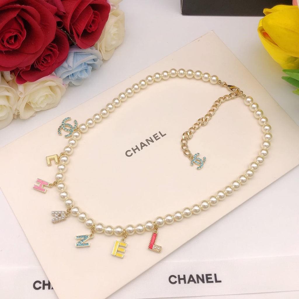 Dior Script Pearls 18K Gold Necklace