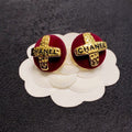 Chanel Red 18K Yellow Gold Earrings