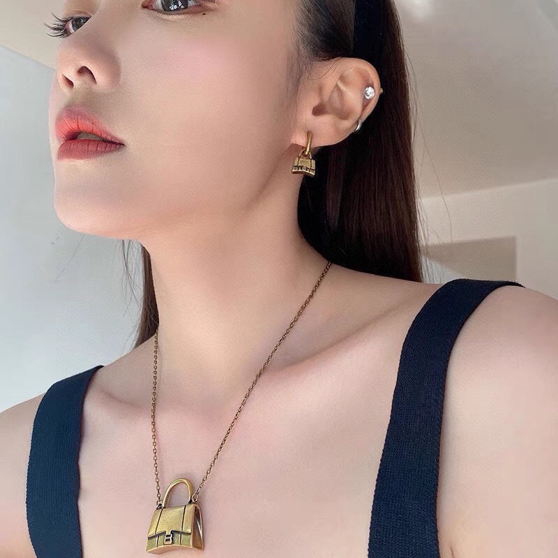 Balenciaga Hourglass Bag 18K Gold Necklace