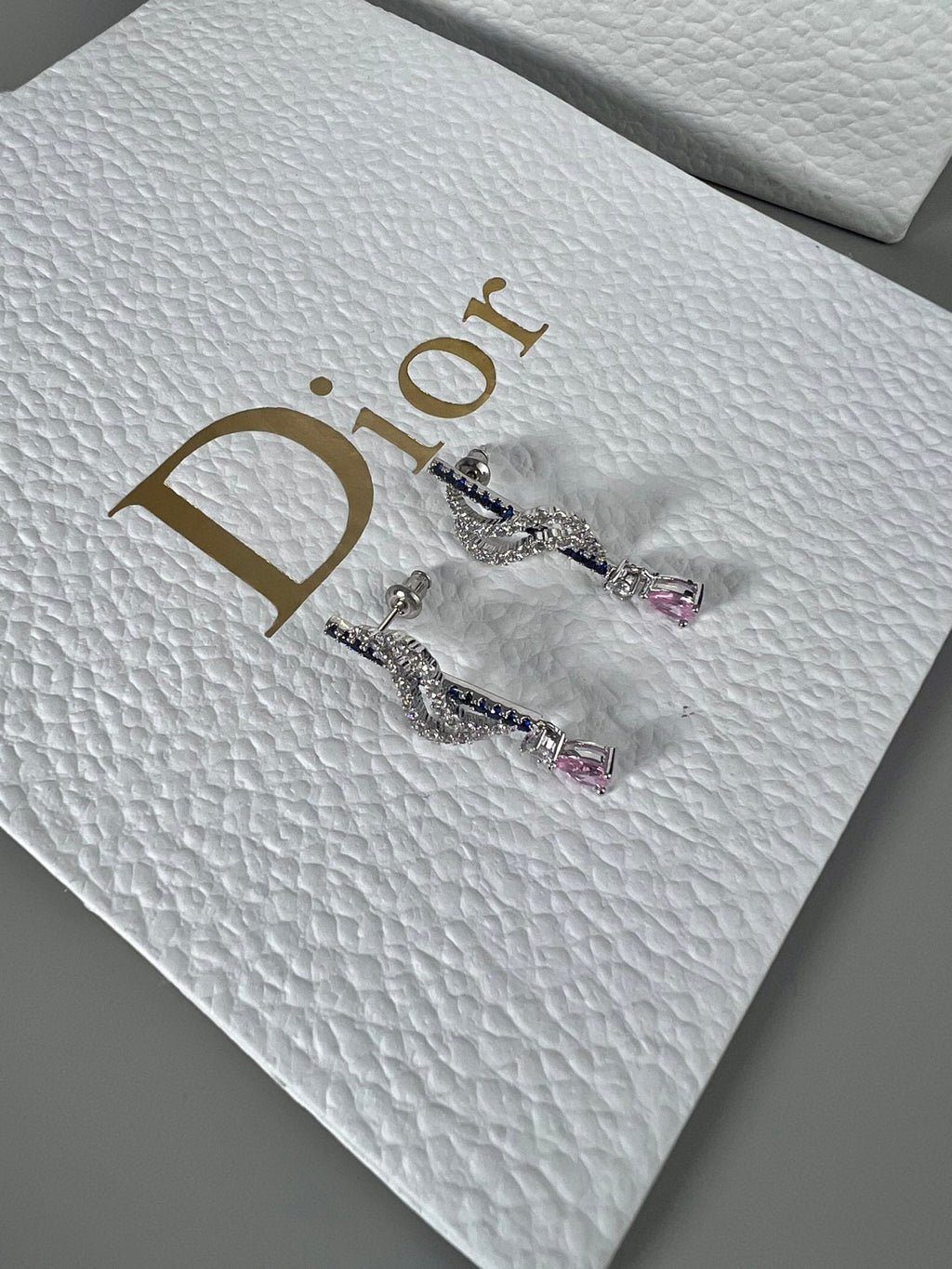Dior Vintage Purple Crystal 18K Gold Earrings