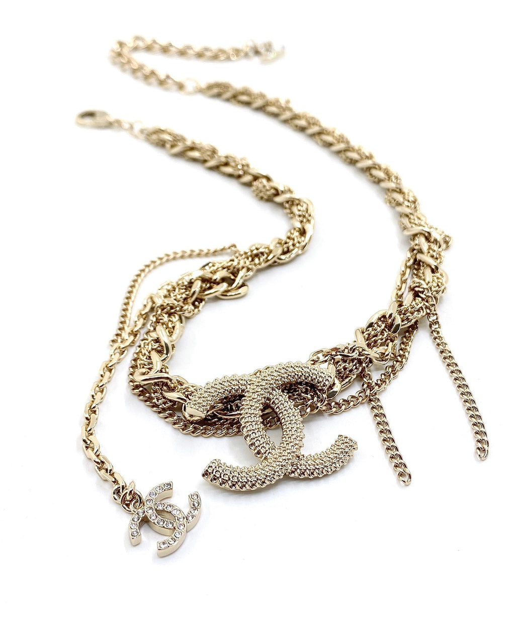 Chanel Crystals Choker 18K Gold Necklace