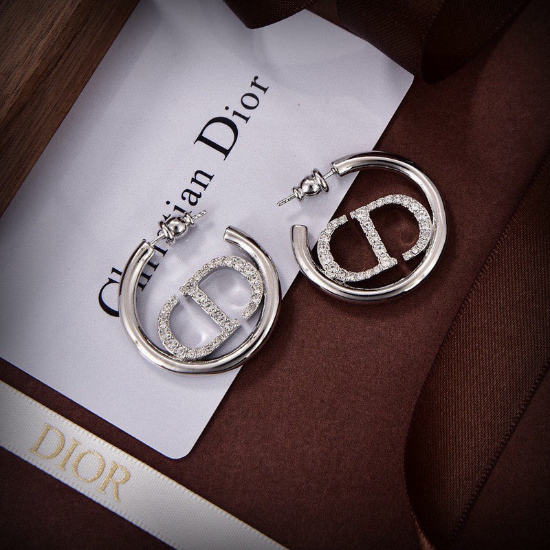 Dior Diamond 18K White Gold Earrings