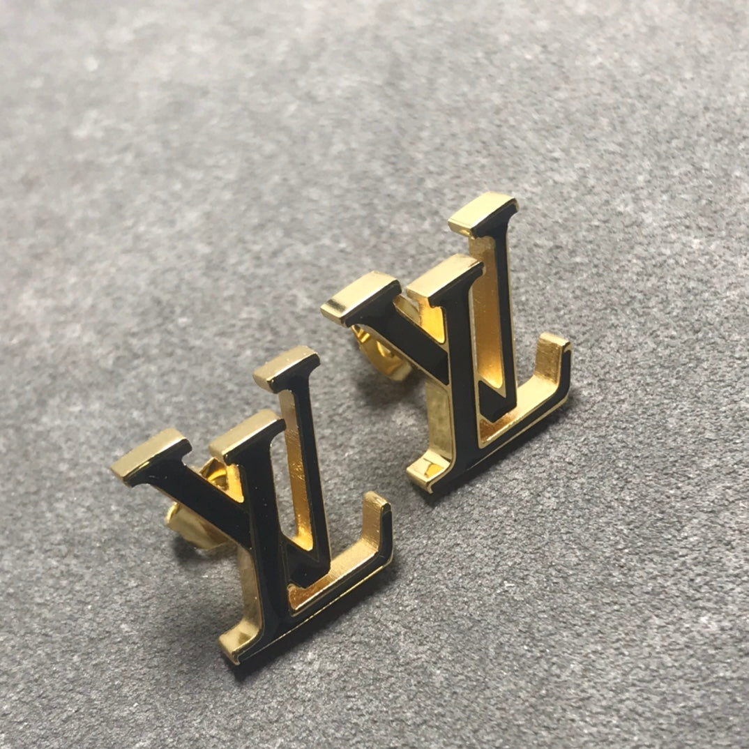 Louis Vuitton Iconic Black 18K Gold Earrings