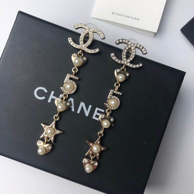 Chanel No.5 Long 18K Gold Earrings