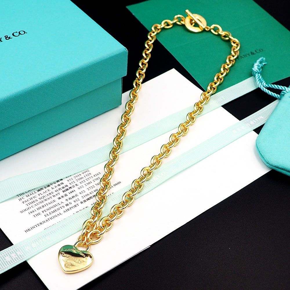 Tiffany Tag Chain 18K Gold Necklace
