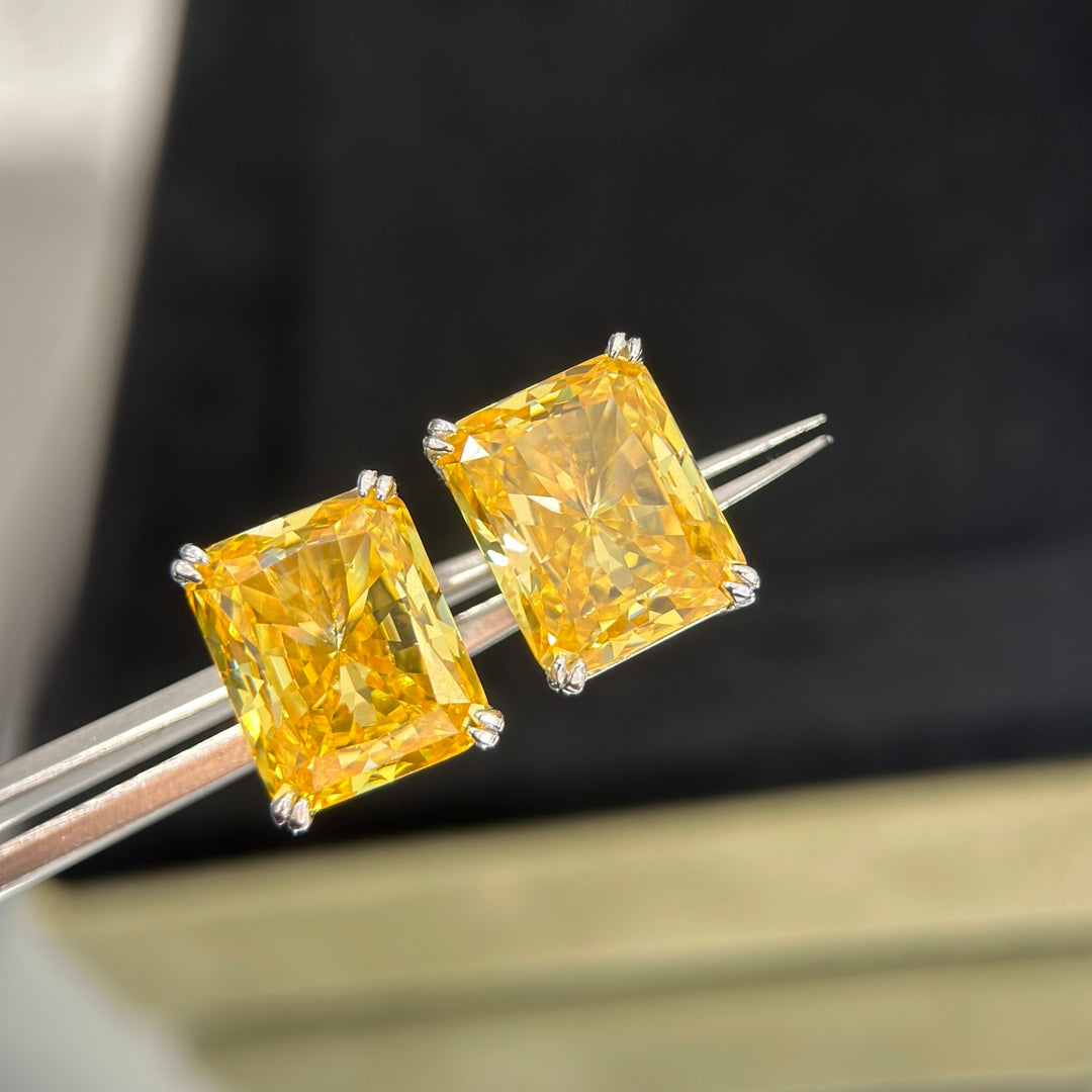 Tiffany Yellow Crystal 18K Gold Earrings