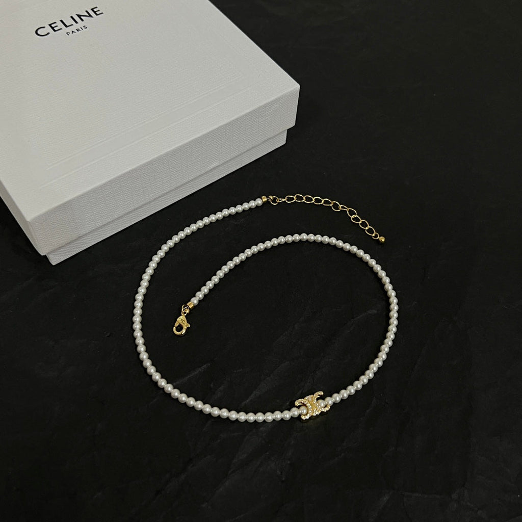 Celine Pearl 18K Gold Necklace