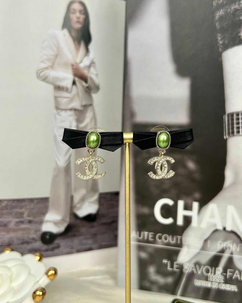 Chanel Bow 18K Gold Earrings