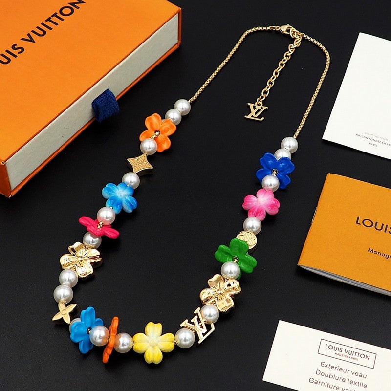 Louis Vuitton Surfin' Flower 18K Gold Necklace