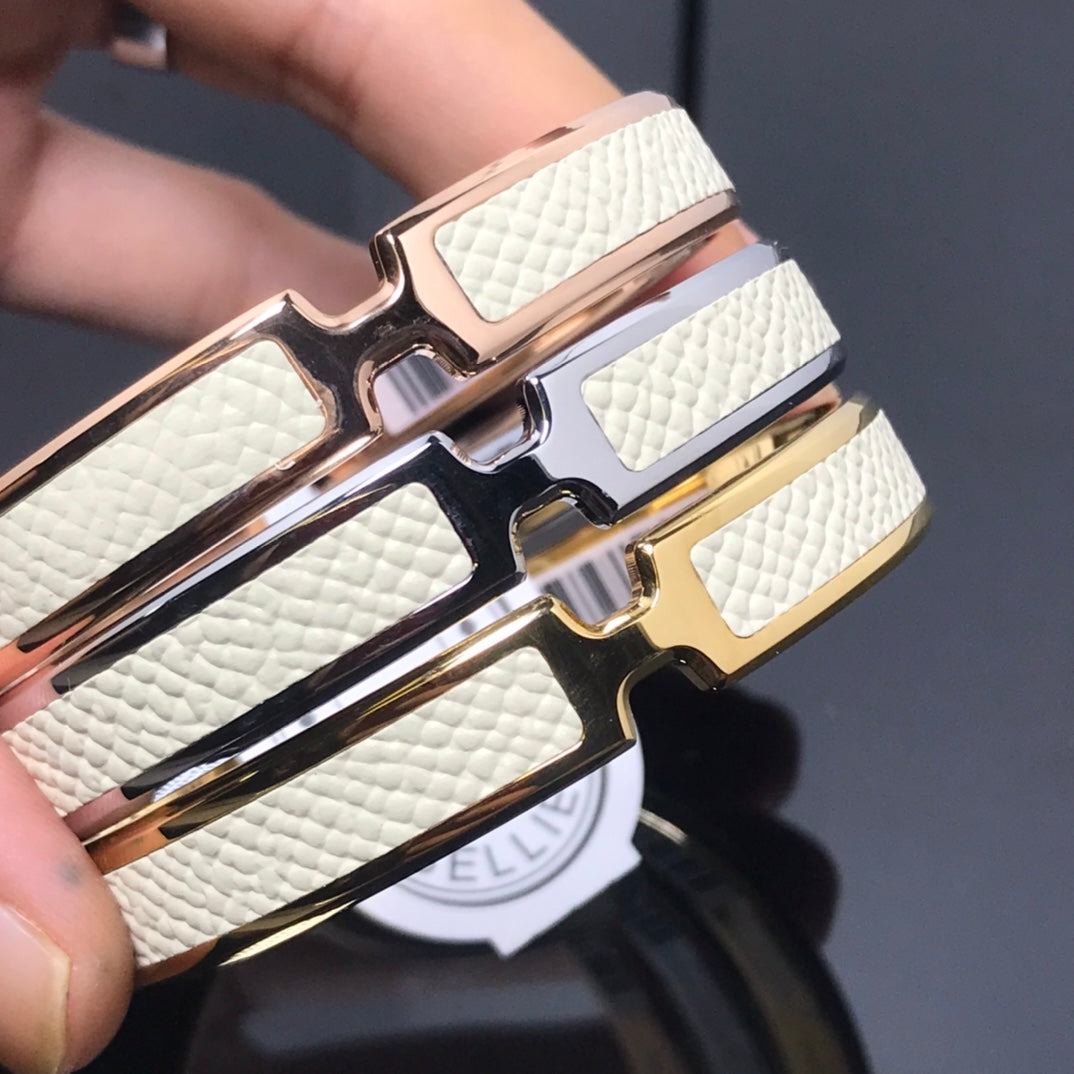 Hermes Olympe White 18K Gold Bracelet